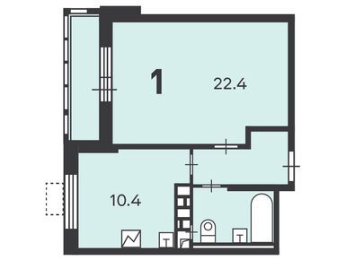 1-комнатная 41.70 кв.м, Жилой дом «Гостиничный пр-д, д. 10», 20 653 212 руб.