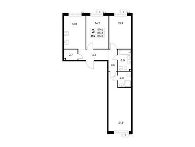 Планировки трехкомнатные в ЖК «Куркино»