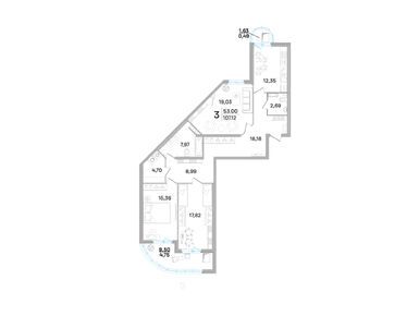 Планировки трехкомнатные в «Дом-Мегалит в Королеве»