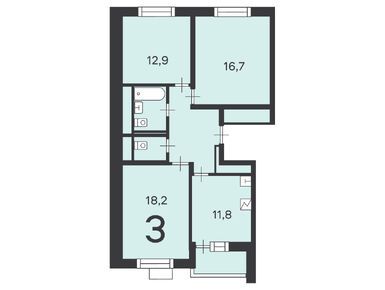 3-комнатная 75.50 кв.м, Жилой дом «Чечерский пр-д, д. 28, к. 1, 2», 17 251 750 руб.