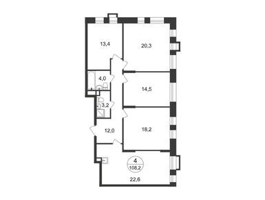 Планировки четырехкомнатные в Город-парк «Первый Московский»