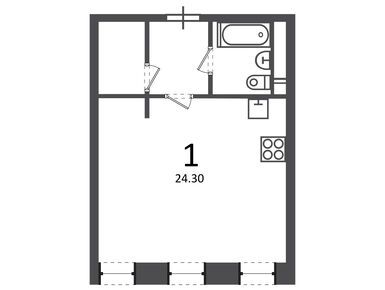 Планировки однокомнатные в Жилой дом «Светланова ул., д. 11, к. 2»