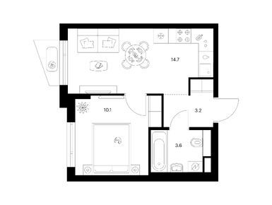 1-комнатная 31.60 кв.м, Онежский вал, 16 258 200 руб.