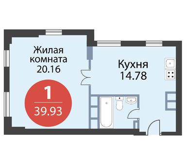 1-комнатная 39.93 кв.м, ЖК «Тетрис», 13 333 306 руб.