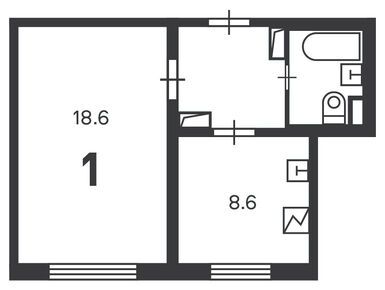 1-комнатная 35.80 кв.м, Жилой дом «Маршала Еременко ул., д. 5, к. 1, 2, 3, 4», 8 844 748 руб.