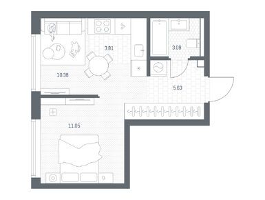 Студия 33.95 кв.м, ЖК TATE (Тейт), 21 323 701 руб.