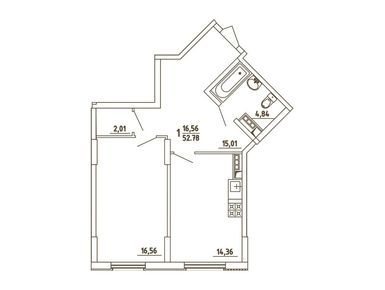 Планировки однокомнатные в ЖК «Грибовский лес»