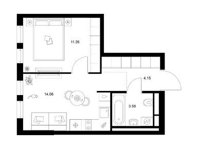 Планировки однокомнатные в Квартал Мит