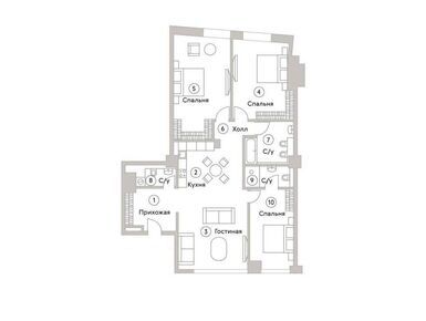 3-комнатная 128.80 кв.м, Клубный дом Turandot Residences (Турандот Резиденсес), 141 680 000 руб.
