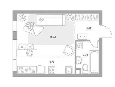 Планировки студии в ЖК MYPRIORITY Нижегородская (Май Приорити Нижегородская)