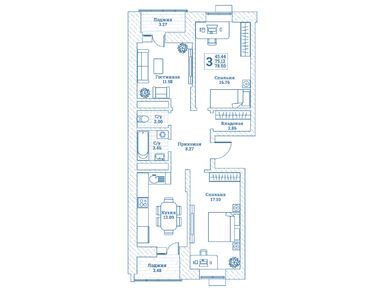 Планировки трехкомнатные в ЖК «Новоград Монино»