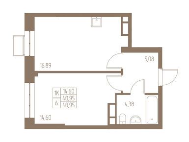 1-комнатная 40.95 кв.м, ЖК «Фабрикант», 7 850 115 руб.