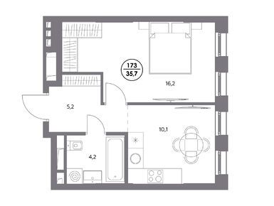 1-комнатная 35.70 кв.м, ЖК «Адмирал», 17 818 604 руб.