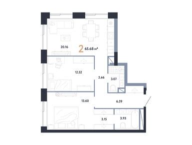 Планировки двухкомнатные в ЖК «Репаблик»