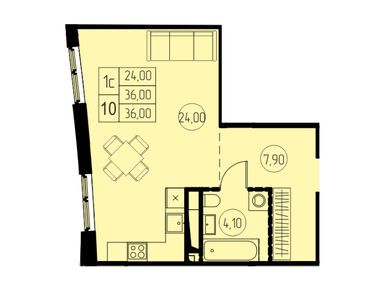 Планировки студии в ЖК «7 небо»
