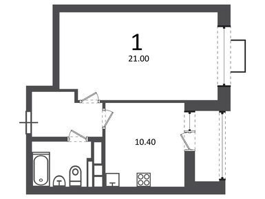 Планировки однокомнатные в Жилой дом «Шокальского пр-д, д. 28А, к. 1»
