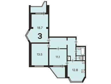3-комнатная 74.20 кв.м, Жилой дом «Полярная ул., д. 22», 22 955 324 руб.