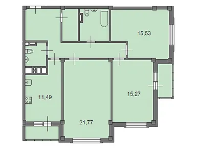 3-комнатная 90.40 кв.м, ЖК «Ново-Никольское», 16 950 000 руб.
