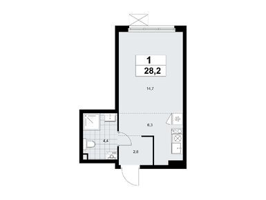 Студия 28.20 кв.м, ЖК «Деснаречье», 11 555 232 руб.