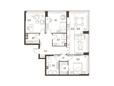 Планировки четырехкомнатные в ЖК High Life (Хай Лайф)