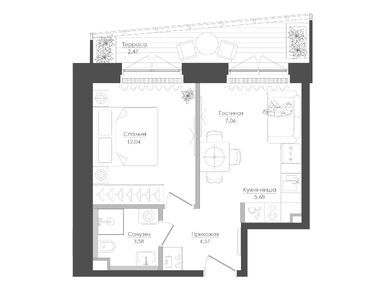 1-комнатная 36.17 кв.м, ЖК «Селигер Сити», 20 257 551 руб.
