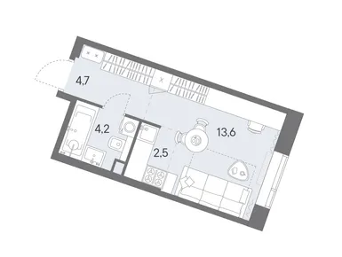 Студия 25.00 кв.м, ЖК «Родина Переделкино», 15 530 621 руб.