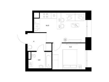 Планировки однокомнатные в Онежский вал