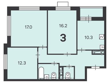 3-комнатная 73.60 кв.м, Жилой дом «Шокальского пр-д, д. 28А, к. 1», 19 187 520 руб.