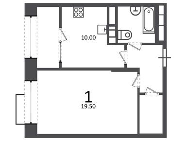 1-комнатная 40.90 кв.м, Жилой дом «Клинская ул., д. 2А», 17 403 184 руб.