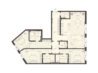 Планировки трехкомнатные в Клубный дом Nicole (Николь)