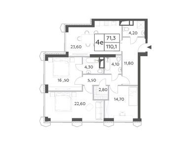 Планировки четырехкомнатные в ЖК Will Towers (Вилл Тауэрс)