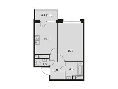 1-комнатная 38.90 кв.м, ЖК «Датский квартал», 9 638 875 руб.