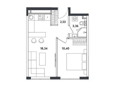 Планировки 2-к. апартаменты в «Измайловский Парк»