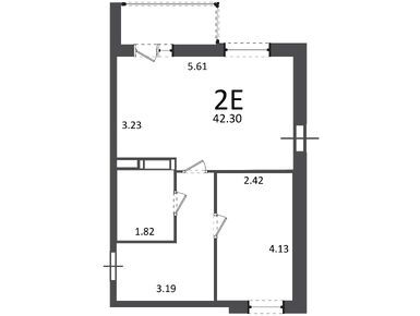 Планировки студии в Жилой дом «Яворки ул., д. 1, к. 6»
