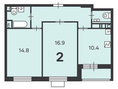 2-комнатная 56.90 кв.м, Жилой дом «Шокальского пр-д, д. 28А, к. 1», 15 141 090 руб.