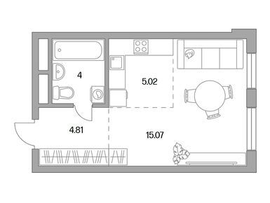 Студия 28.90 кв.м, ЖК «Новая Алексеевская роща», 5 775 586 руб.
