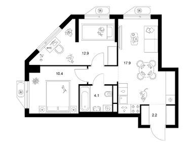 Планировки двухкомнатные в Алтуфьевское 53
