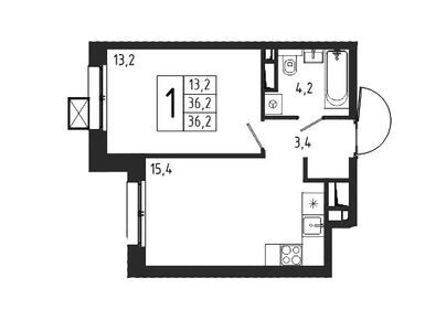 Планировки однокомнатные в ЖК «Берег»