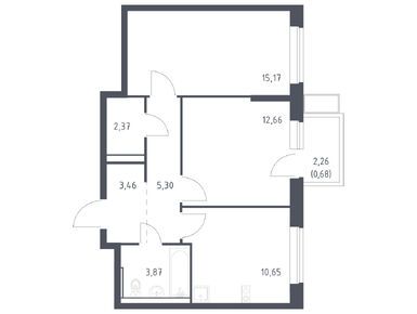 Планировки двухкомнатные в ЖК «Егорово Парк»
