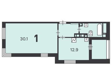 Планировки однокомнатные в Жилой дом «Каширское ш., д. 11, к. 3»