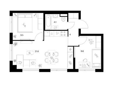 Планировки двухкомнатные в Онежский вал