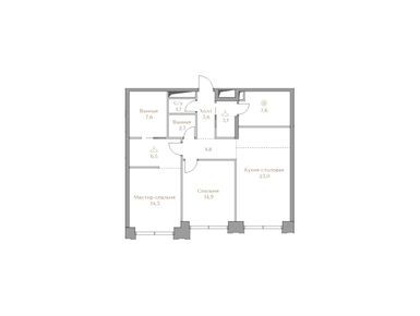 2-комнатная 89.80 кв.м, ЖК «Коллекция Лужники», 136 848 000 руб.