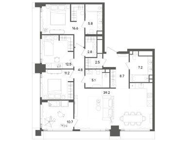 Планировки четырехкомнатные в ЖК STONE Grain (Стоун Грейн)