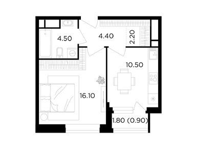 Планировки однокомнатные в ЖК «Филатов луг»