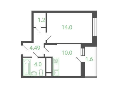 Планировки однокомнатные в Жилой квартал «Новые Котельники»