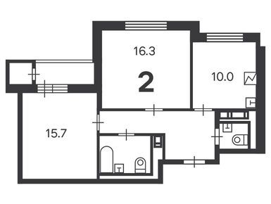 2-комнатная 58.00 кв.м, Жилой дом «Стартовая ул., д. 3/1», 18 653 570 руб.