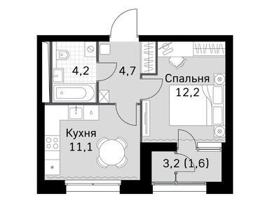 1-комнатная 33.80 кв.м, ЖК Sky Garden (Скай Гарден), 17 658 810 руб.