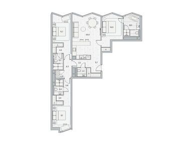 Планировки трехкомнатные в ЖК «Береговой-2»