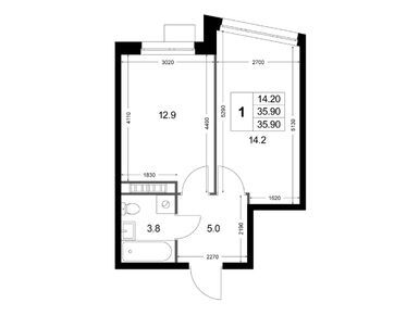 Планировки однокомнатные в ЖК «Легенда Коренёво»