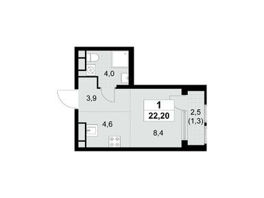 Планировки студии в ЖК «Южные Сады»